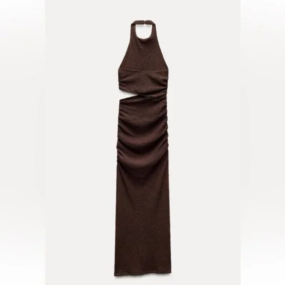 ZARA TEXTURED CUT OUT DRESS - Picture 9 of 11